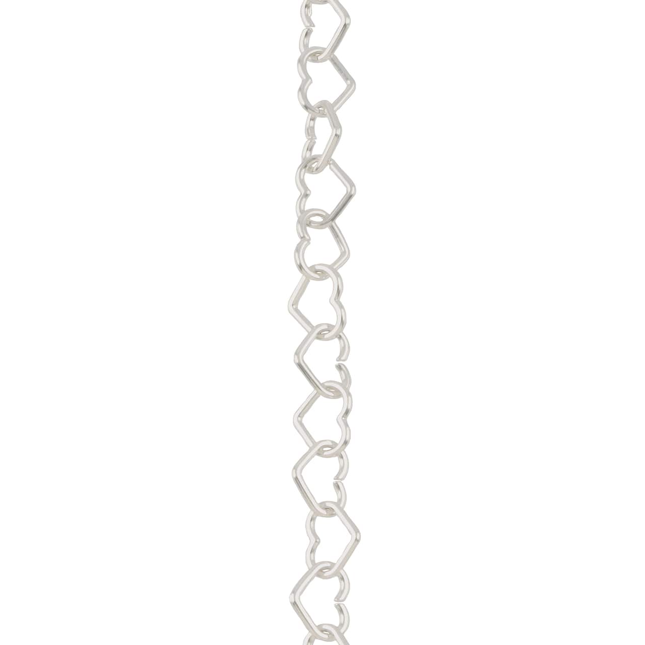 12 Pack: 7.5" Silver Heart Charm Bracelet by Bead Landing™